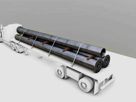 CARGO MODELS FOR TRUCK TRAILER-Polygon Pole Type-3 3D Model