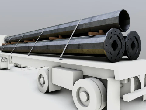 CARGO MODELS FOR TRUCK TRAILER-Polygon Pole Type-3 3D Model