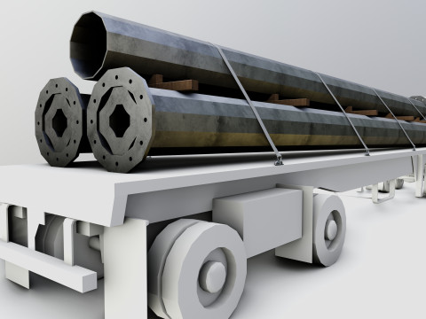 CARGO MODELS FOR TRUCK TRAILER-Polygon Pole Type-3 Modello 3D