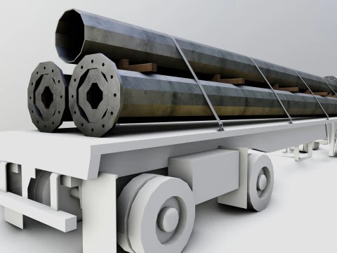CARGO MODELS FOR TRUCK TRAILER-Polygon Pole Type-3 3D Model