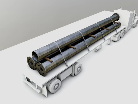 CARGO MODELS FOR TRUCK TRAILER-Polygon Pole Type-3 3D Model