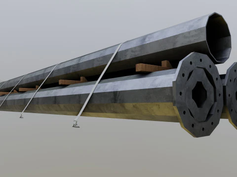 CARGO MODELS FOR TRUCK TRAILER-Polygon Pole Type-3 3D Model