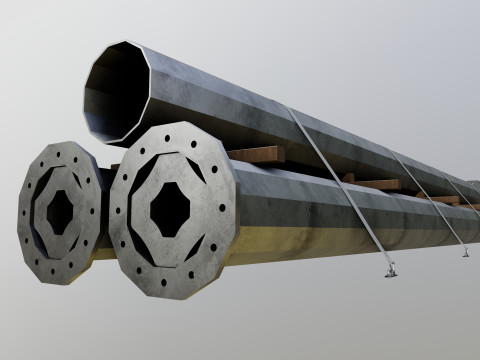 CARGO MODELS FOR TRUCK TRAILER-Polygon Pole Type-3 Modello 3D