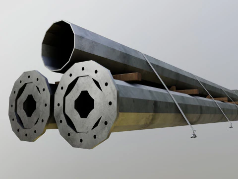 CARGO MODELS FOR TRUCK TRAILER-Polygon Pole Type-3 3D Model