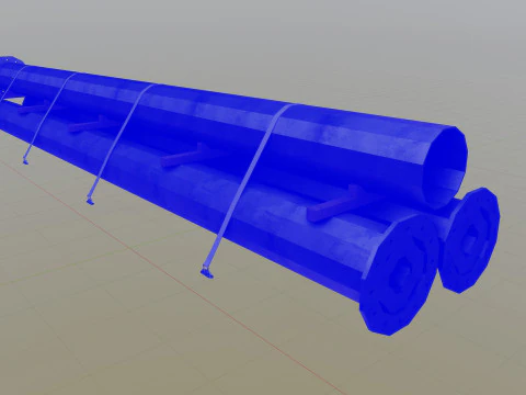 CARGO MODELS FOR TRUCK TRAILER-Polygon Pole Type-3 3D Model