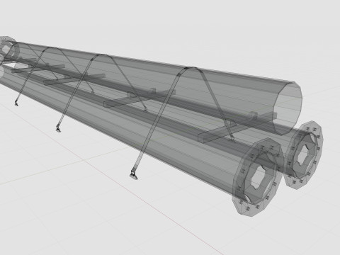 CARGO MODELS FOR TRUCK TRAILER-Polygon Pole Type-3 Modello 3D