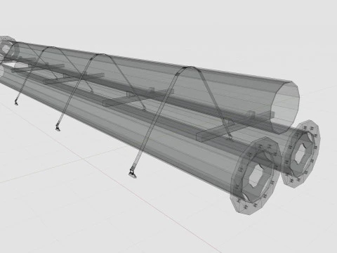 CARGO MODELS FOR TRUCK TRAILER-Polygon Pole Type-3 3D Model