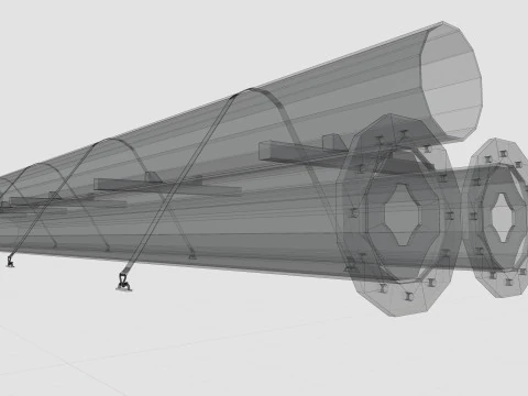 CARGO MODELS FOR TRUCK TRAILER-Polygon Pole Type-3 3D Model