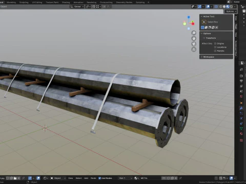 CARGO MODELS FOR TRUCK TRAILER-Polygon Pole Type-3 3D Model