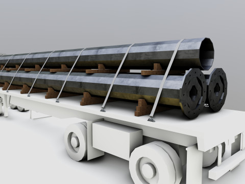CARGO MODELS FOR TRUCK TRAILER-Polygon Pole Type-3-1 Model 3D