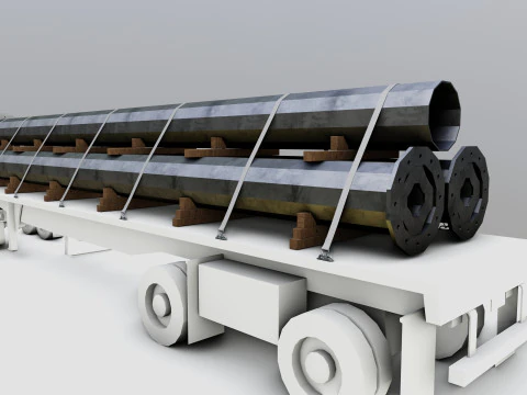 CARGO MODELS FOR TRUCK TRAILER-Polygon Pole Type-3-1 3D Model