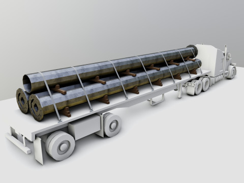 CARGO MODELS FOR TRUCK TRAILER-Polygon Pole Type-3-1 Model 3D