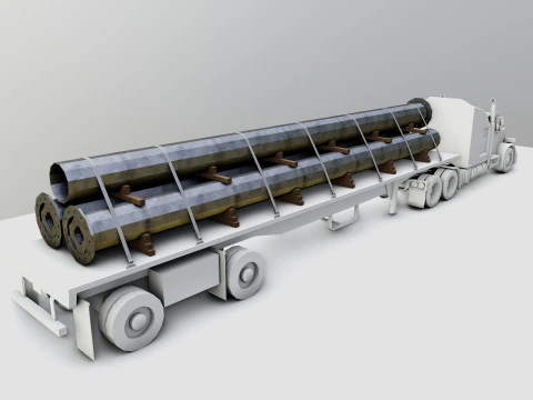 CARGO MODELS FOR TRUCK TRAILER-Polygon Pole Type-3-1 3D Model