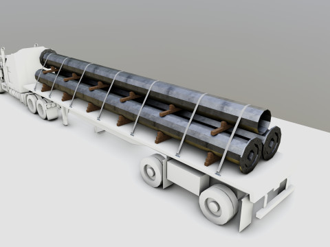 CARGO MODELS FOR TRUCK TRAILER-Polygon Pole Type-3-1 Model 3D
