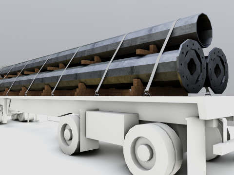 CARGO MODELS FOR TRUCK TRAILER-Polygon Pole Type-3-1 Model 3D