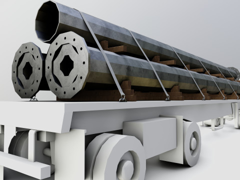 CARGO MODELS FOR TRUCK TRAILER-Polygon Pole Type-3-1 Model 3D