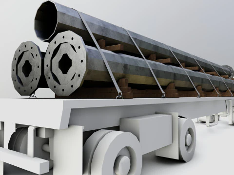 CARGO MODELS FOR TRUCK TRAILER-Polygon Pole Type-3-1 3D Model
