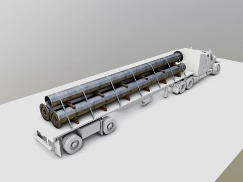 CARGO MODELS FOR TRUCK TRAILER-Polygon Pole Type-3-1 Model 3D