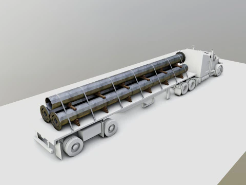 CARGO MODELS FOR TRUCK TRAILER-Polygon Pole Type-3-1 3D Model