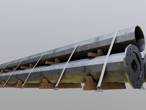 CARGO MODELS FOR TRUCK TRAILER-Polygon Pole Type-3-1 Model 3D
