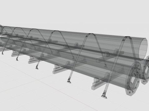 CARGO MODELS FOR TRUCK TRAILER-Polygon Pole Type-3-1 Model 3D