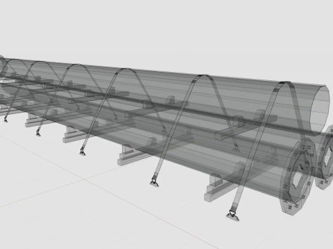 CARGO MODELS FOR TRUCK TRAILER-Polygon Pole Type-3-1 3D Model