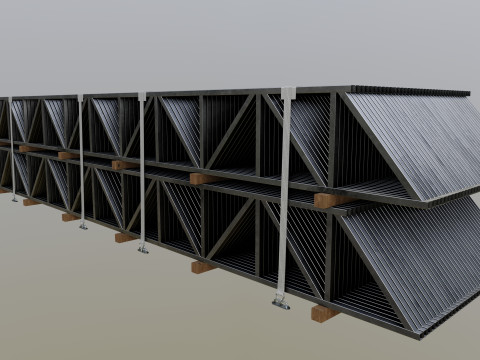 CARGO MODELS FOR TRUCK TRAILER-Roof Modul Type-2 Model 3D
