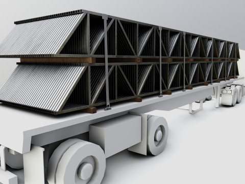 CARGO MODELS FOR TRUCK TRAILER-Roof Modul Type-2 Modèle 3D