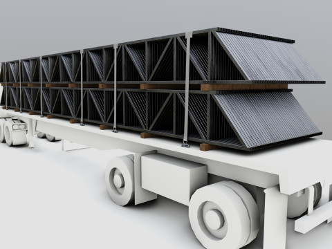CARGO MODELS FOR TRUCK TRAILER-Roof Modul Type-2 Modèle 3D