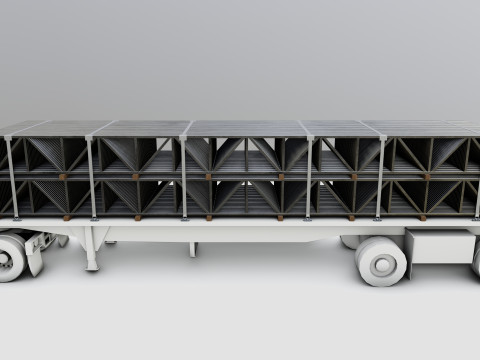 CARGO MODELS FOR TRUCK TRAILER-Roof Modul Type-2 Modèle 3D