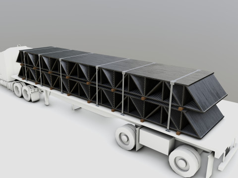 CARGO MODELS FOR TRUCK TRAILER-Roof Modul Type-2 Modèle 3D