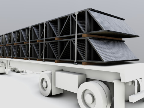 CARGO MODELS FOR TRUCK TRAILER-Roof Modul Type-2 Modèle 3D