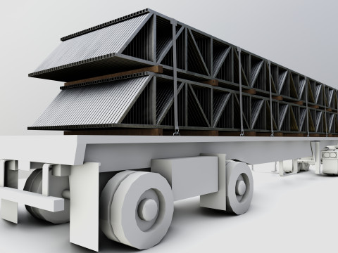 CARGO MODELS FOR TRUCK TRAILER-Roof Modul Type-2 Modèle 3D