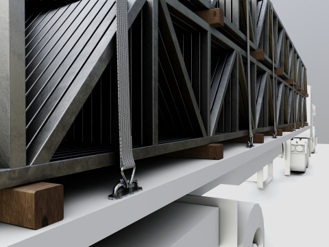 CARGO MODELS FOR TRUCK TRAILER-Roof Modul Type-2 Modèle 3D