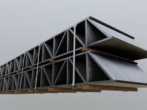 CARGO MODELS FOR TRUCK TRAILER-Roof Modul Type-2 Modèle 3D