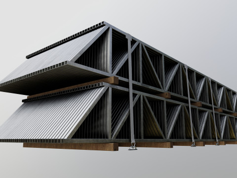 CARGO MODELS FOR TRUCK TRAILER-Roof Modul Type-2 Modèle 3D
