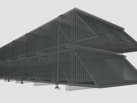 CARGO MODELS FOR TRUCK TRAILER-Roof Modul Type-2 Modèle 3D