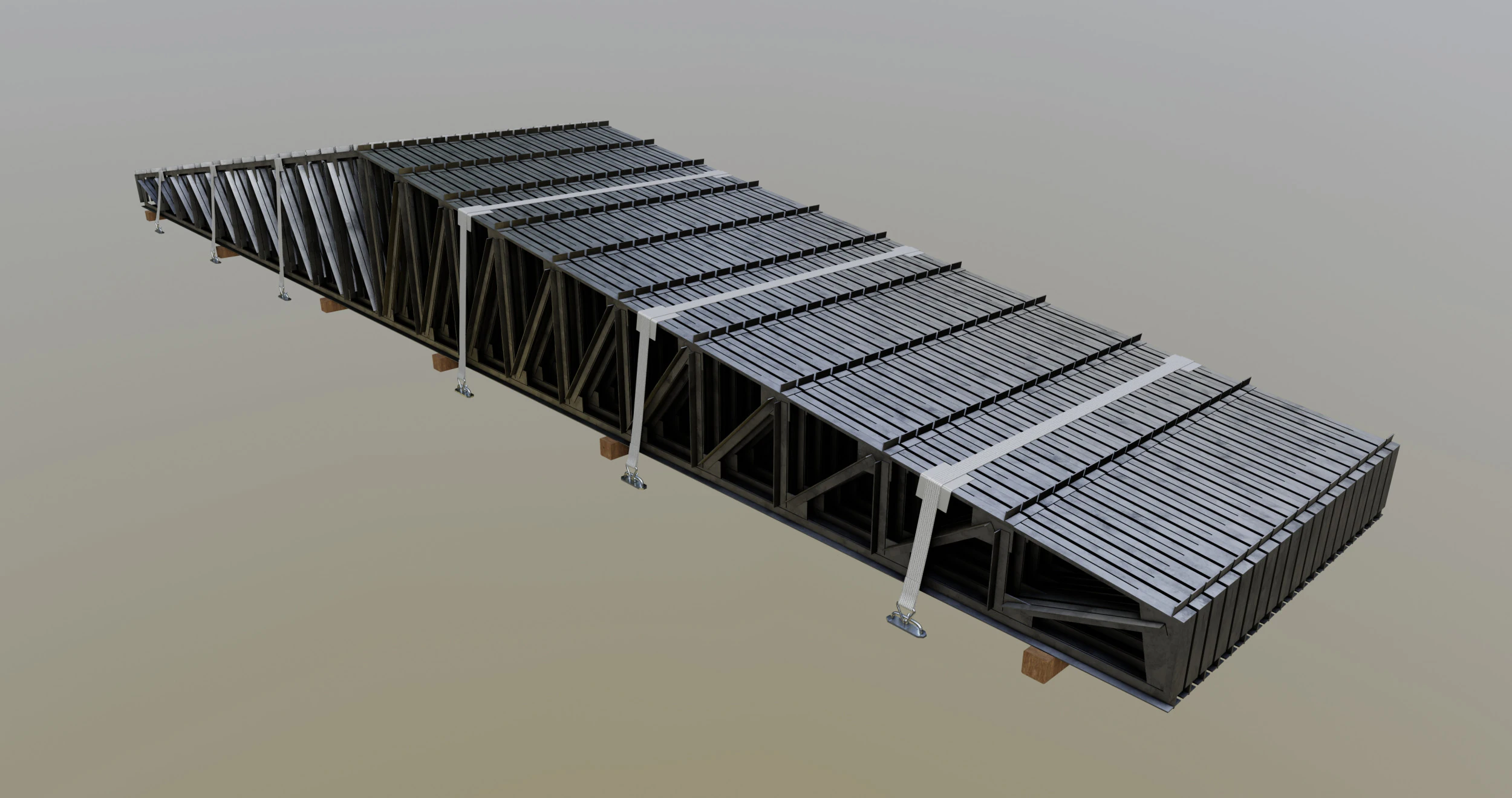 CARGO MODELS FOR TRUCK TRAILER-Roof Modul Type-3 3D Model .c4d .max .obj .3ds .fbx .stl .blend