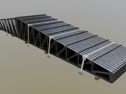 CARGO MODELS FOR TRUCK TRAILER-Roof Modul Type-3 3D Model