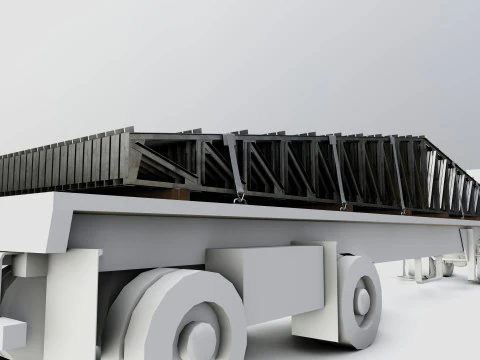 CARGO MODELS FOR TRUCK TRAILER-Roof Modul Type-3 3D Model