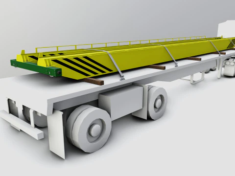 CARGO MODELS FOR TRUCK TRAILER-Overhead Crane Type-1 3D Model