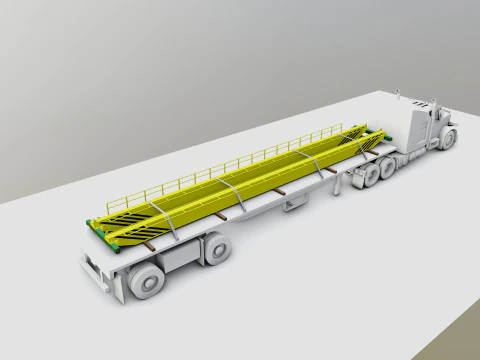 CARGO MODELS FOR TRUCK TRAILER-Overhead Crane Type-1 3D Model