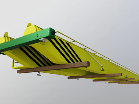 CARGO MODELS FOR TRUCK TRAILER-Overhead Crane Type-1 3D Model