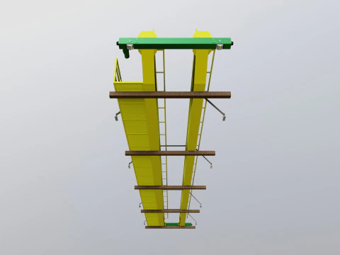 CARGO MODELS FOR TRUCK TRAILER-Overhead Crane Type-1 3D Model