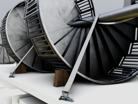 CARGO MODELS FOR TRUCK TRAILER-Spiral Stair Type-1 3D मॉडल