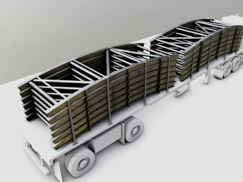 CARGO MODELS FOR TRUCK TRAILER-Bridge Modul Type-1 3D Model