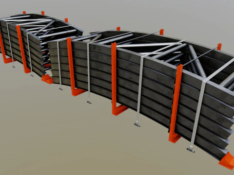MODELOS DE CARGA PARA CAMINH&Atilde;O TRAILER-Bridge Modul Type-1-1 Modelo 3D