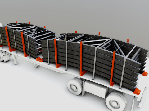 CARGO MODELS FOR TRUCK TRAILER-Bridge Modul Type-1-1 Model 3D