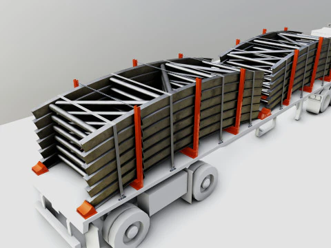 CARGO MODELS FOR TRUCK TRAILER-Bridge Modul Type-1-1 3D Model