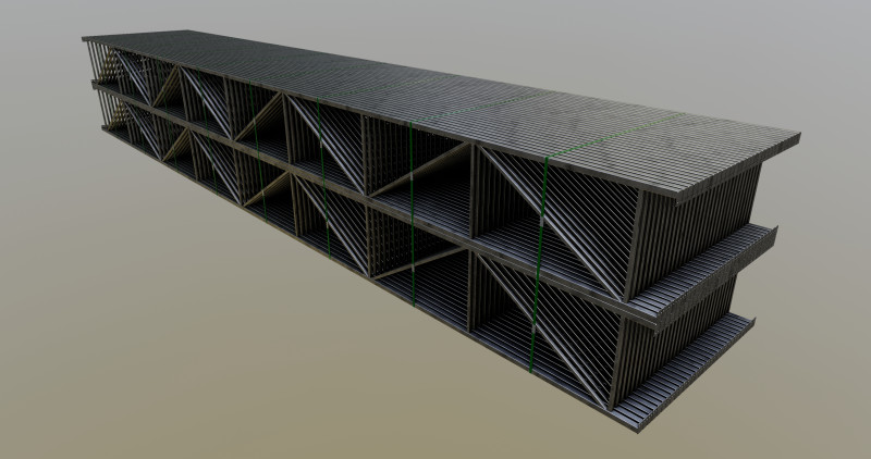 CARGO MODELS FOR TRUCK TRAILER-Roof Modul Type-4 3D Model .c4d .max .obj .3ds .fbx .stl .blend
